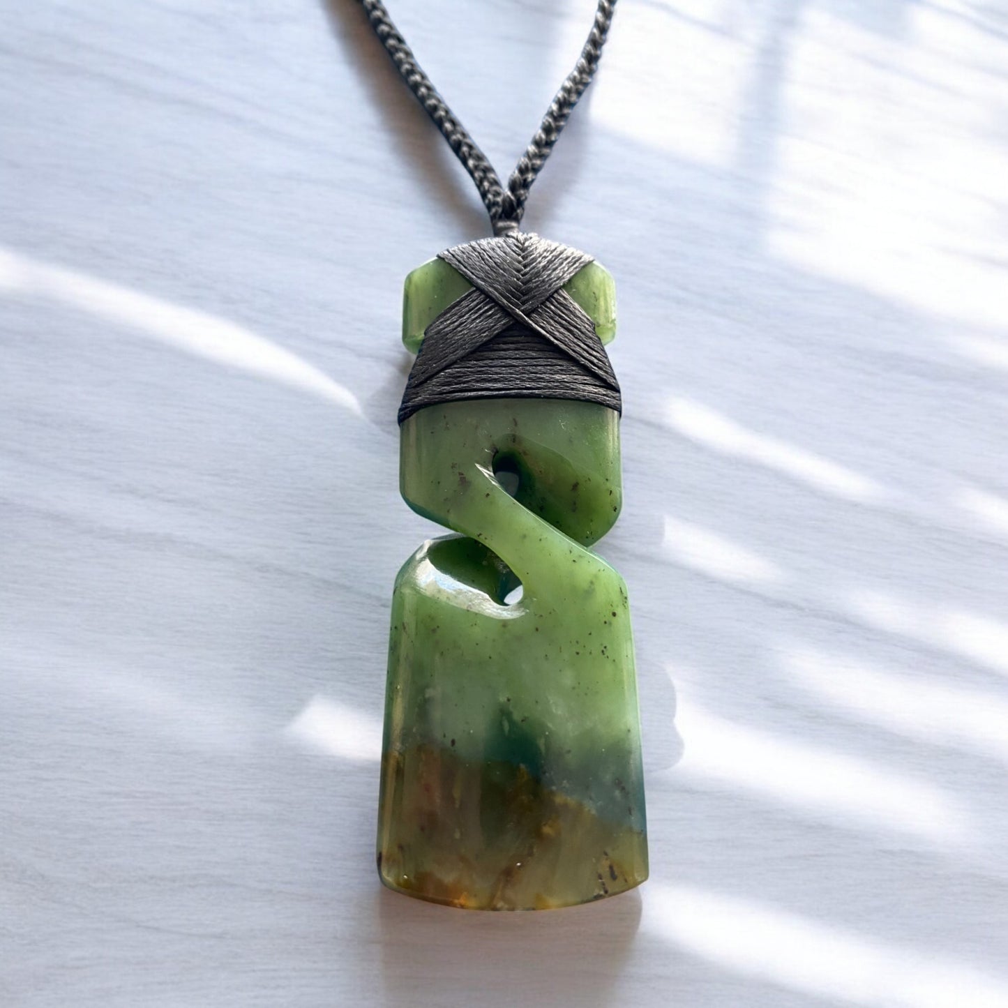 Pounamu / Greenstone 'Twisted Toki' 70mm