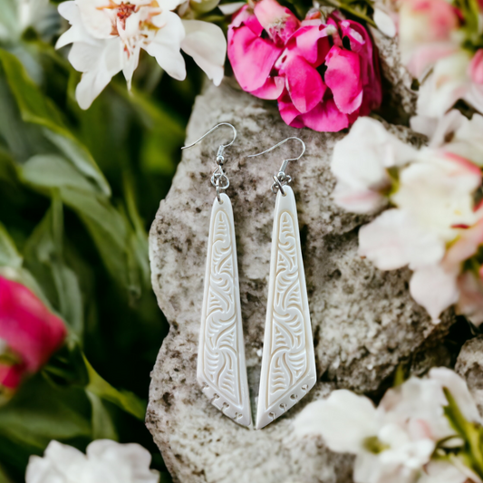 Bone Drop Earrings with Detail