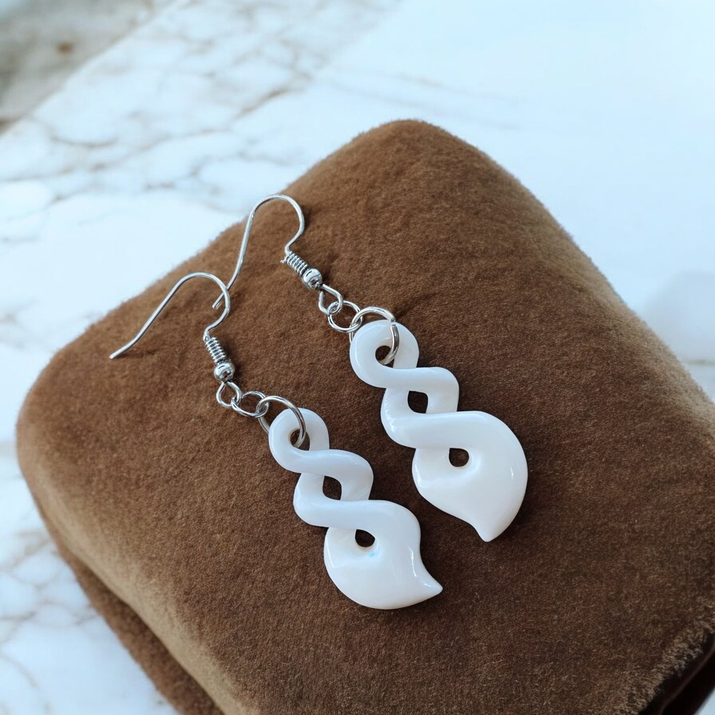 Bone Double Pikorua (Twist) Earrings