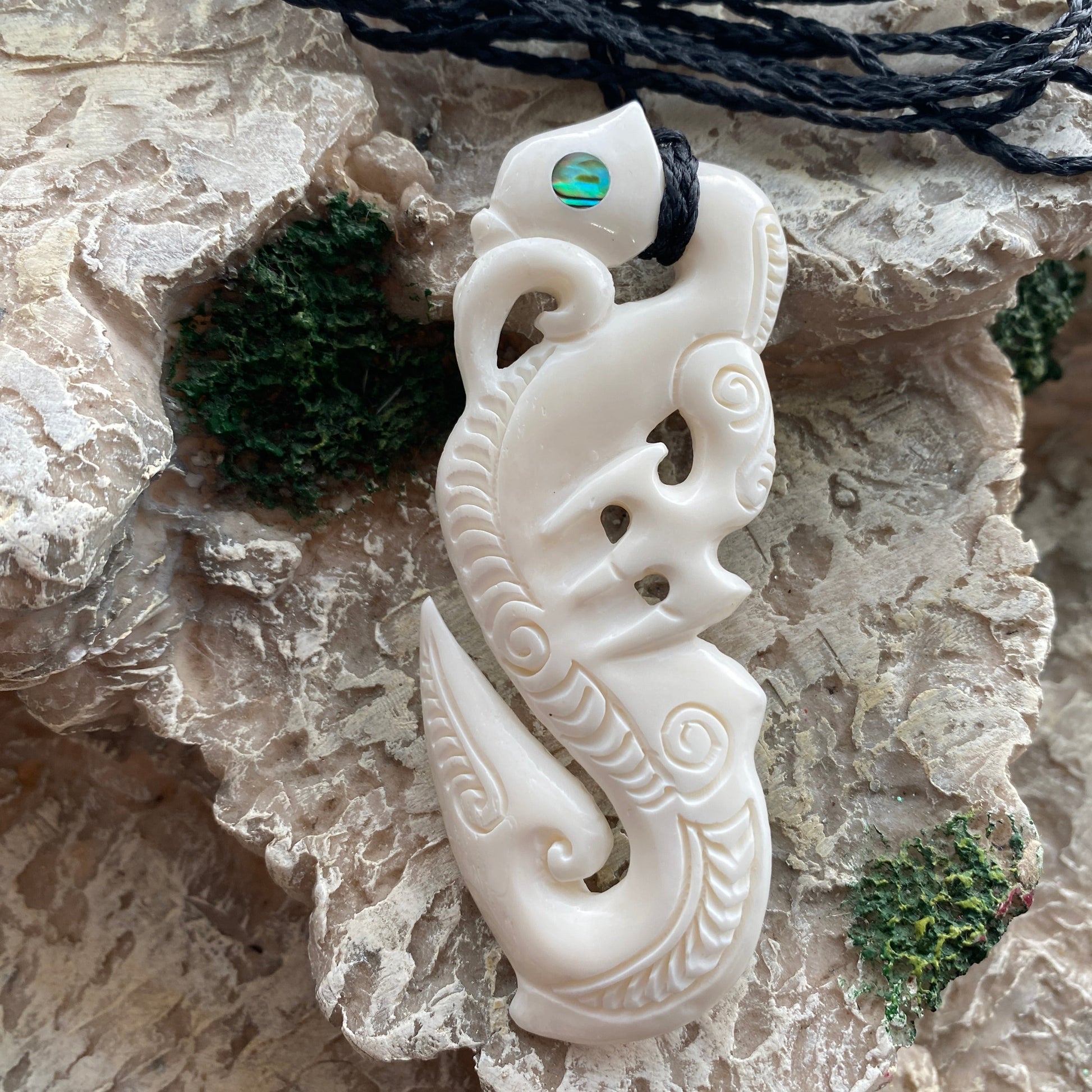 Bone Manaia Hook Pendant