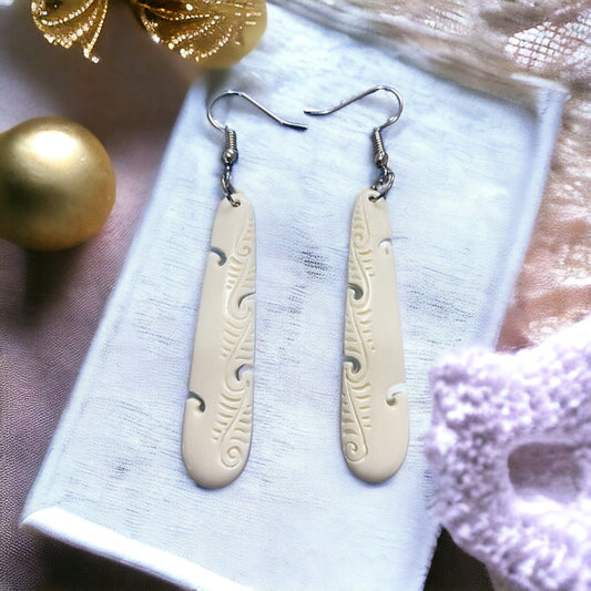 Bone Roimata (Drop) Earrings Long