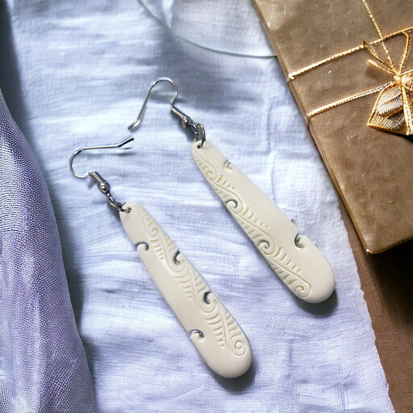 Bone Roimata (Drop) Earrings Long