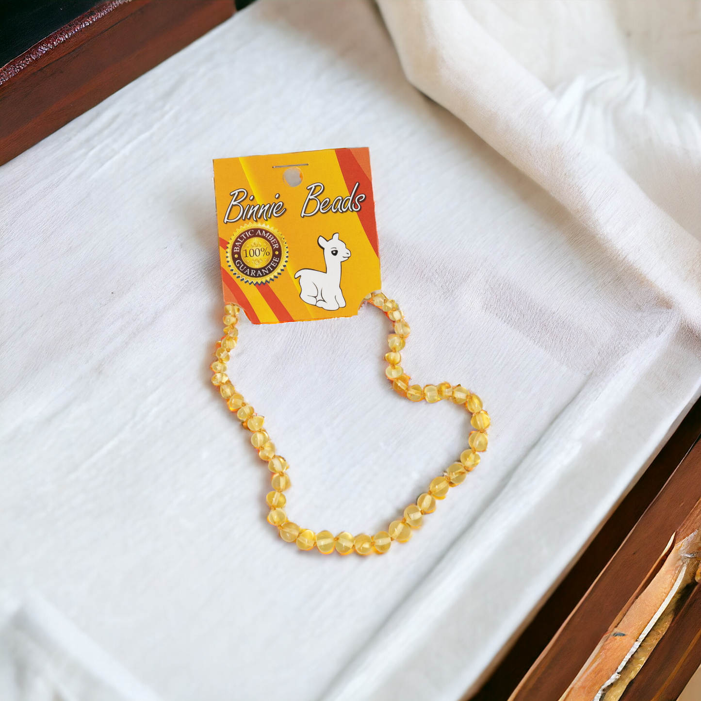 Binnie Beads Baby Amber Necklace - Lemon