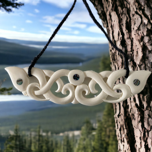 Bone Double Manaia Pendant
