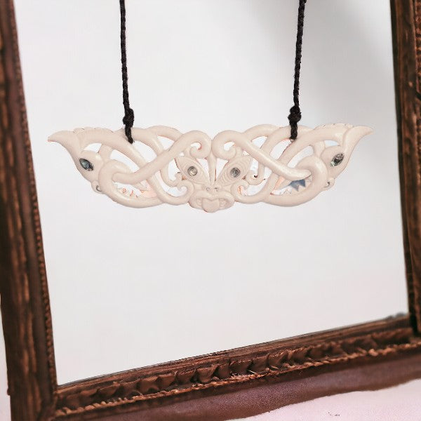 Bone Manaia/Tiki Breastplate Pendant