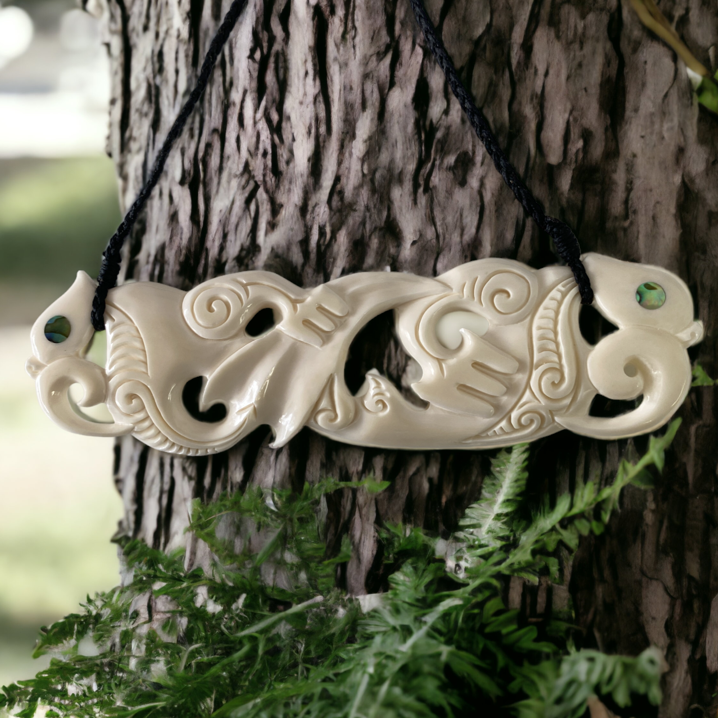 Bone Double Manaia Necklace XL