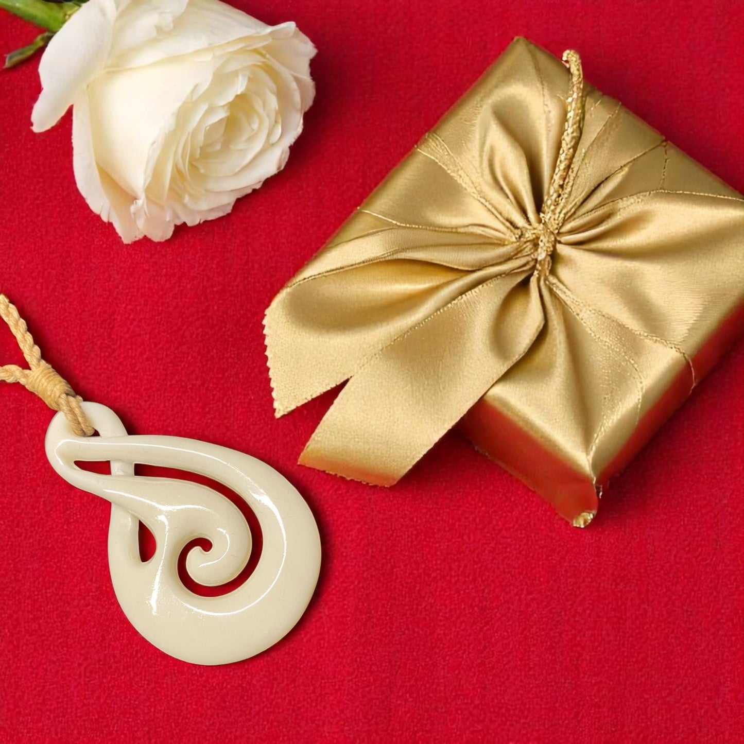 Bone Pikorua & Koru Pendant (250)