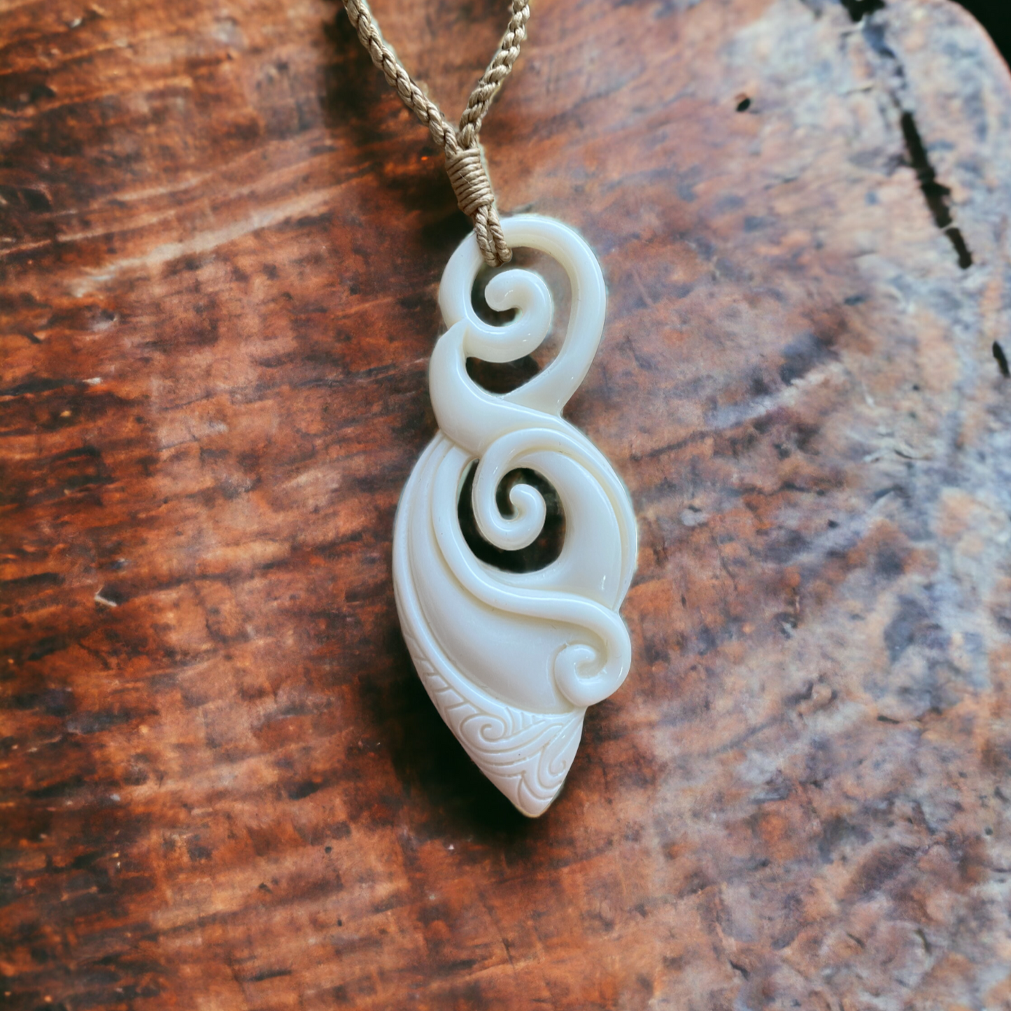 Bone Pikorua & Koru Pendant