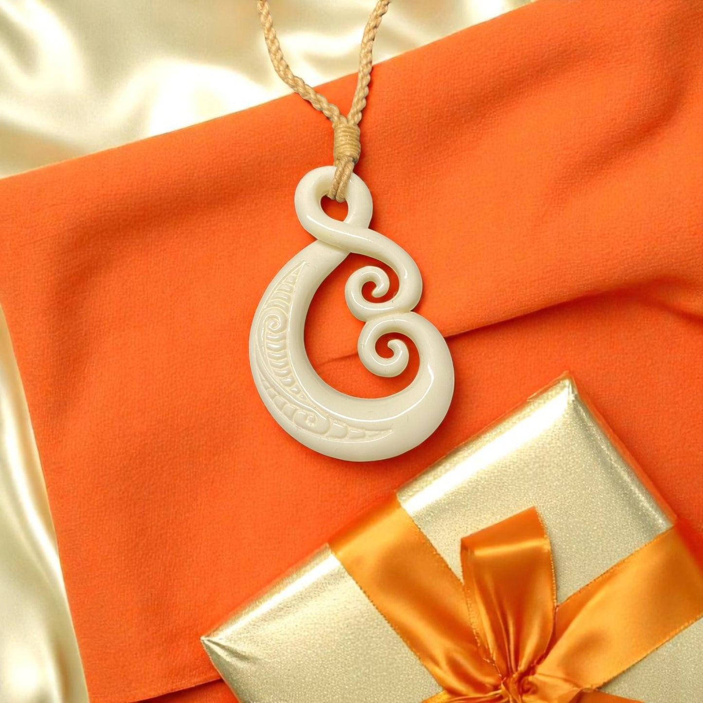 Bone Pikorua & Koru Pendant (277)