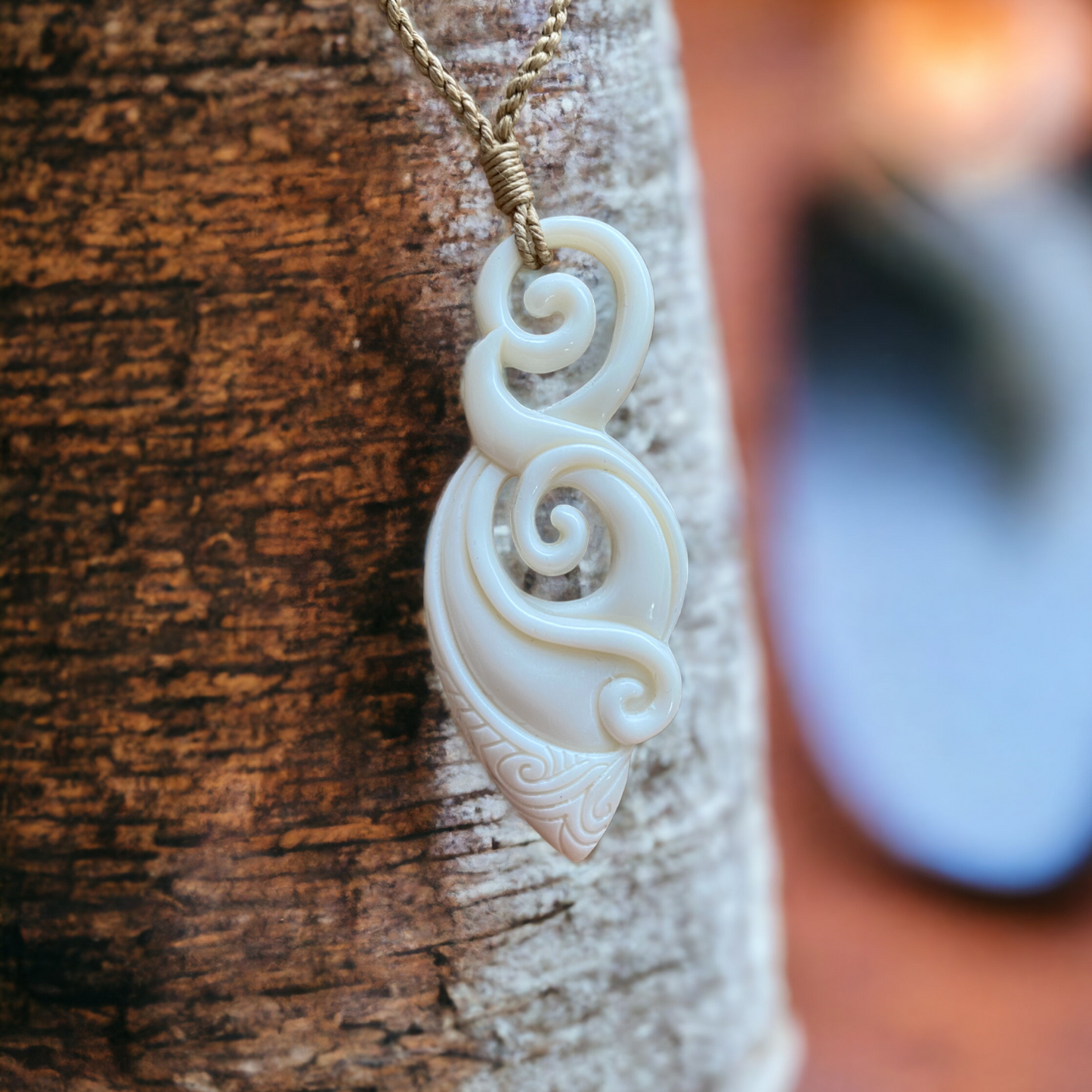 Bone Pikorua & Koru Pendant