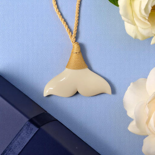 Bone Whale Tail Pendant