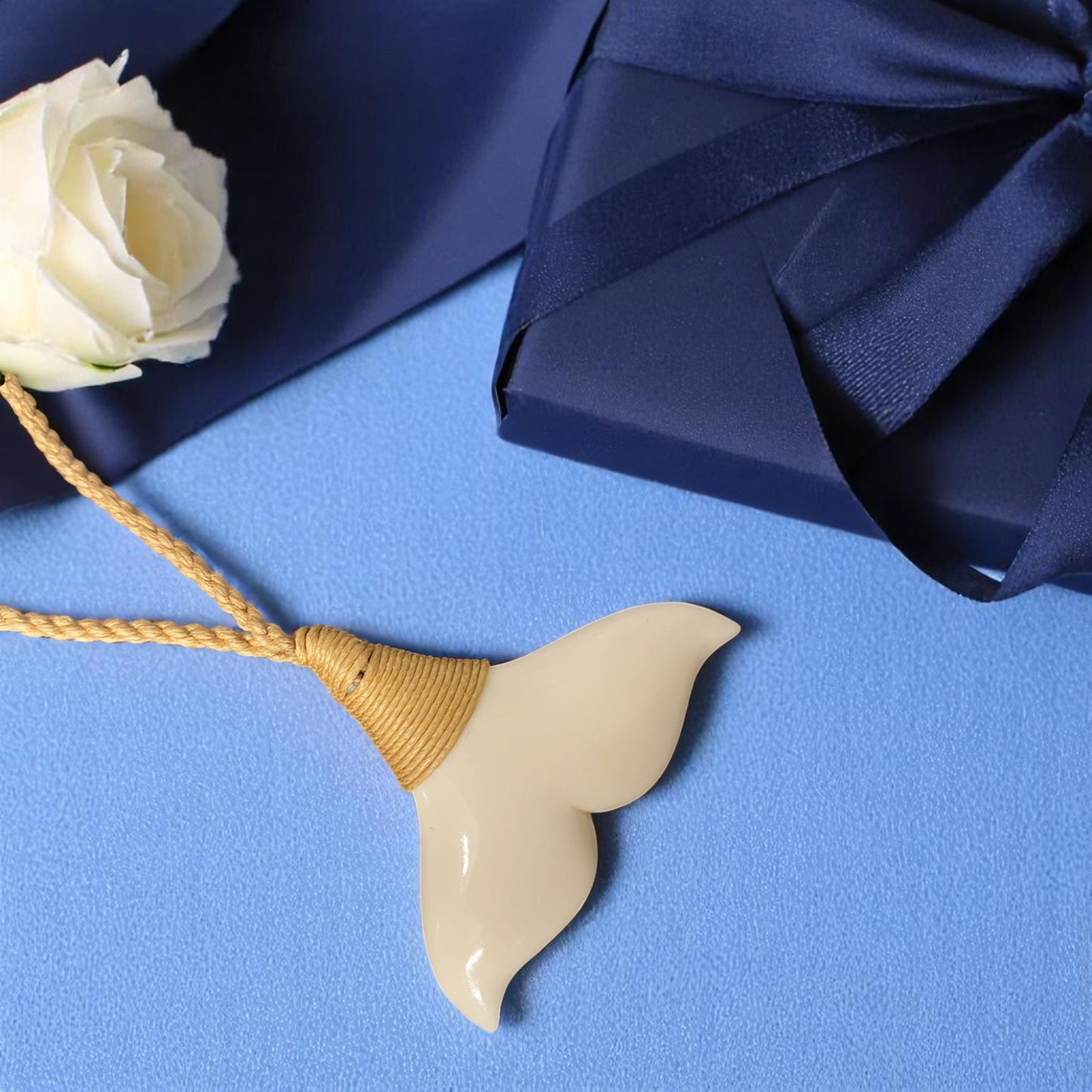 Bone Whale Tail Pendant