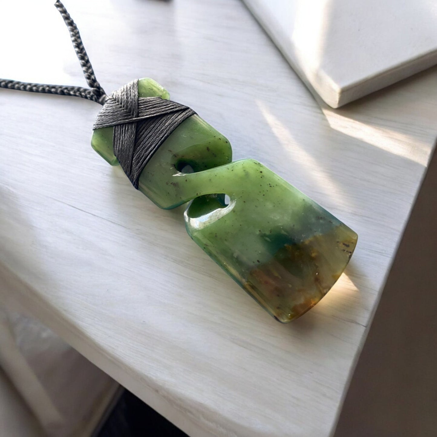 Pounamu / Greenstone 'Twisted Toki' 70mm