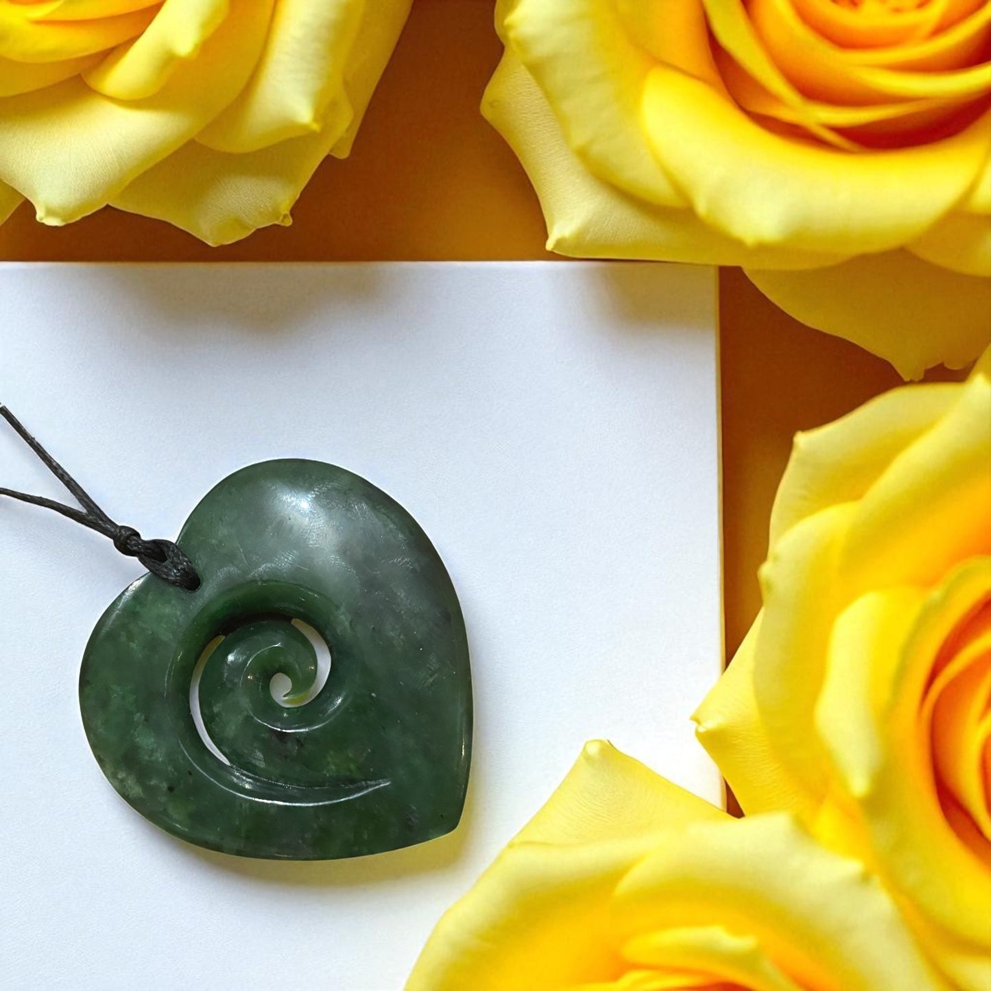 Greenstone Heart Koru pendant