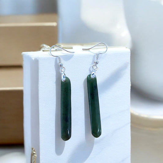 Pounamu / Greenstone Pole Earrings