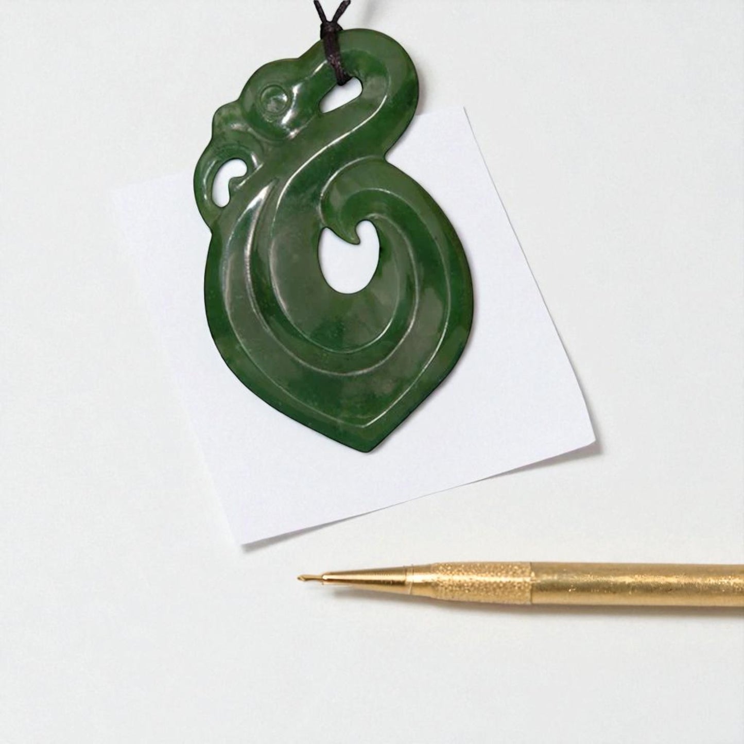 NZ Greenstone (Pounamu) Manaia Hei Matau Pendant