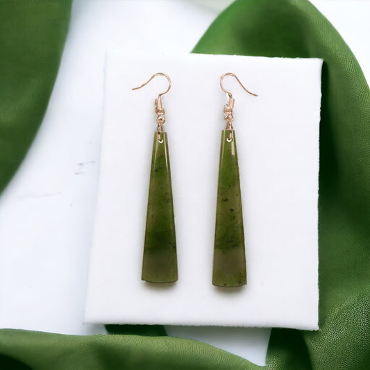 Greenstone / Pounamu Toki Earrings