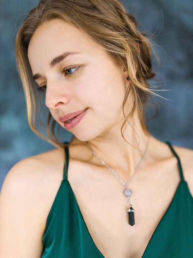 Nudi Point Rose Quartz Lava Stone Pendant