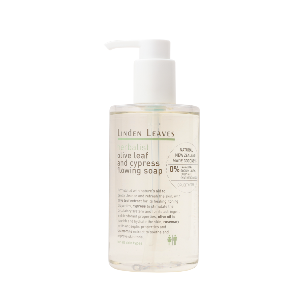 Linden Leaves Herbalist Olive Leaf And Cypress Flowing Soap 300ml