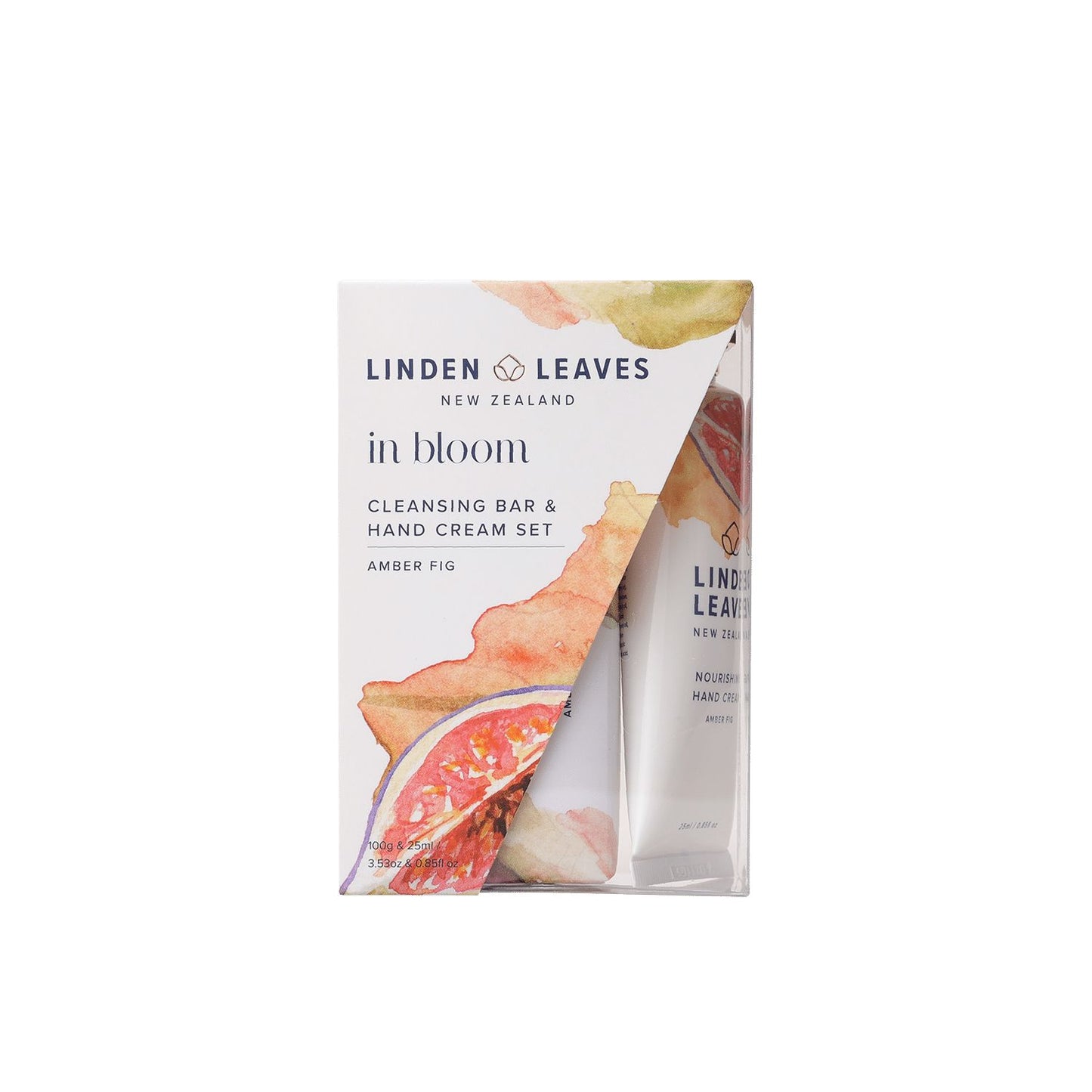 Linden Leaves Amber Fig Cleansing Bar & Hand Cream Set