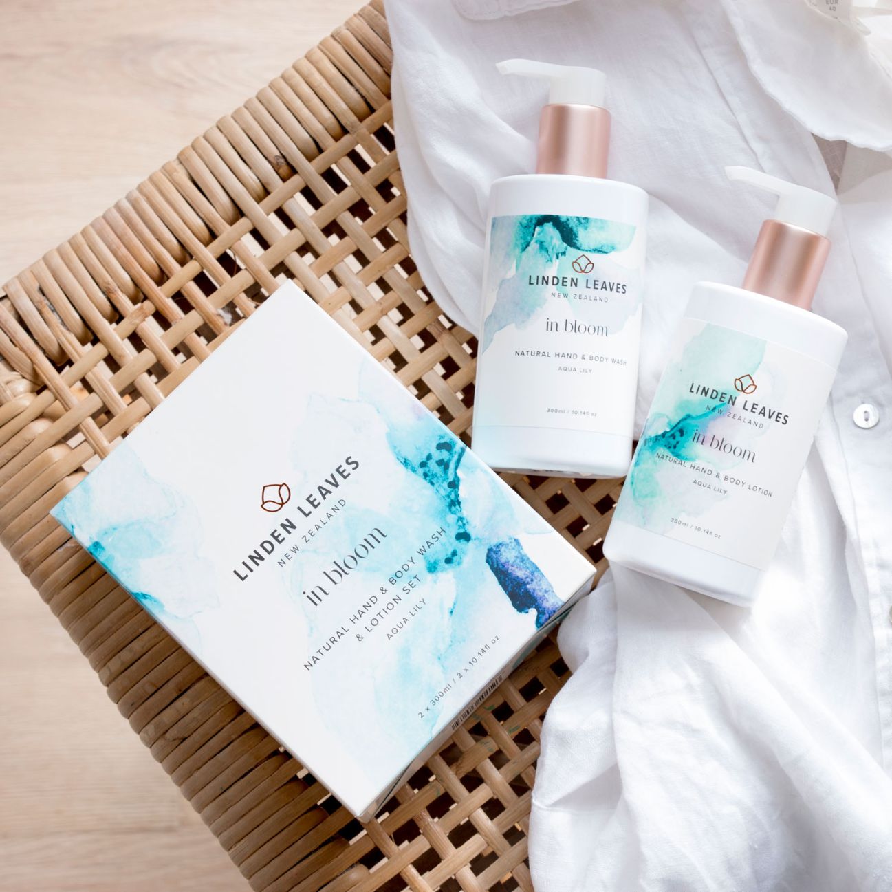 Linden Leaves Aqua Lily Wash & Lotion Set