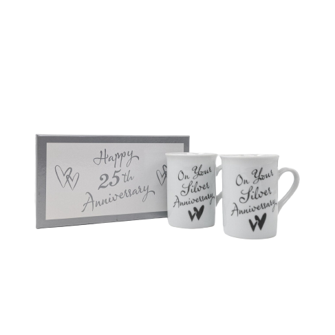 Happy 25th Wedding Anniversary Mug Set