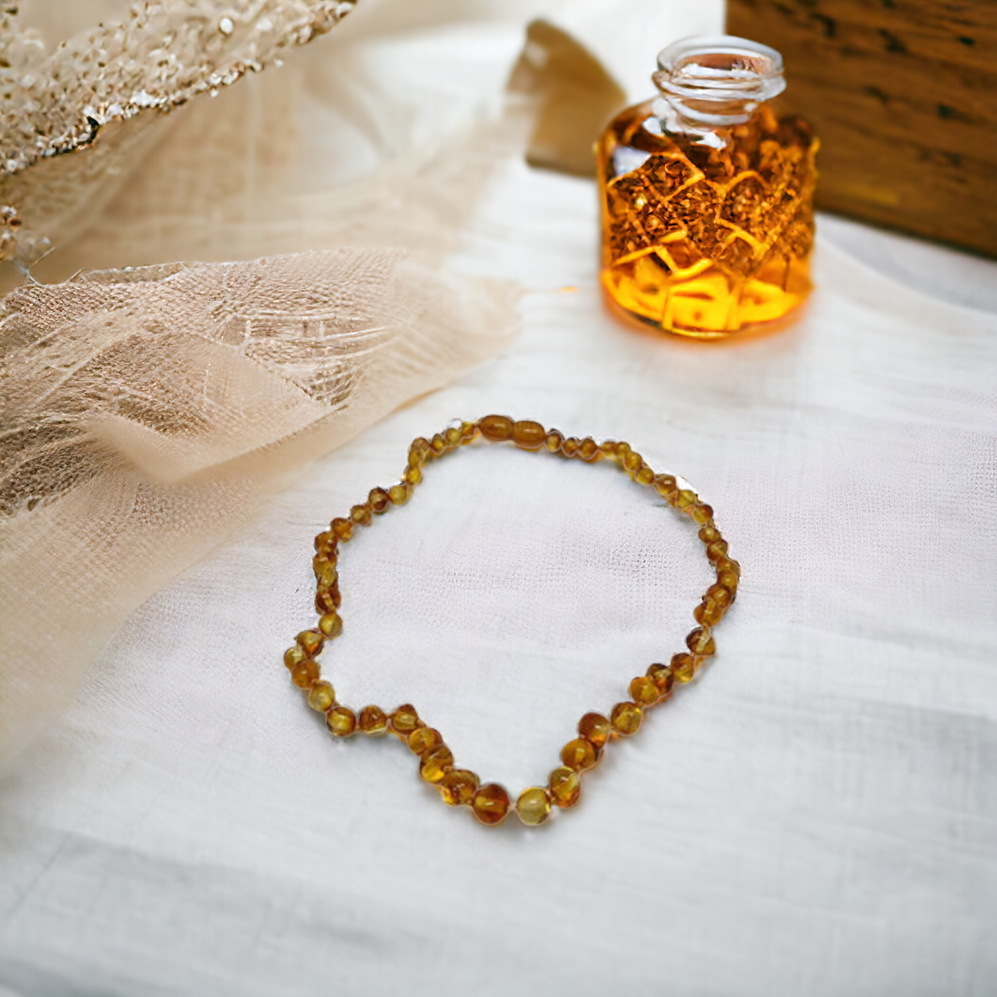 Binnie Beads Baby Amber Necklace - Honey