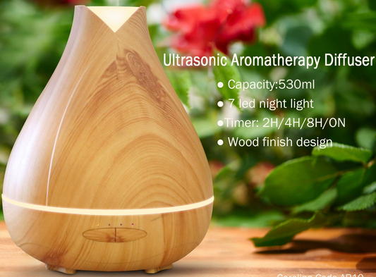 Ultrasonic Aroma LED Diffuser Light Wood 530ml