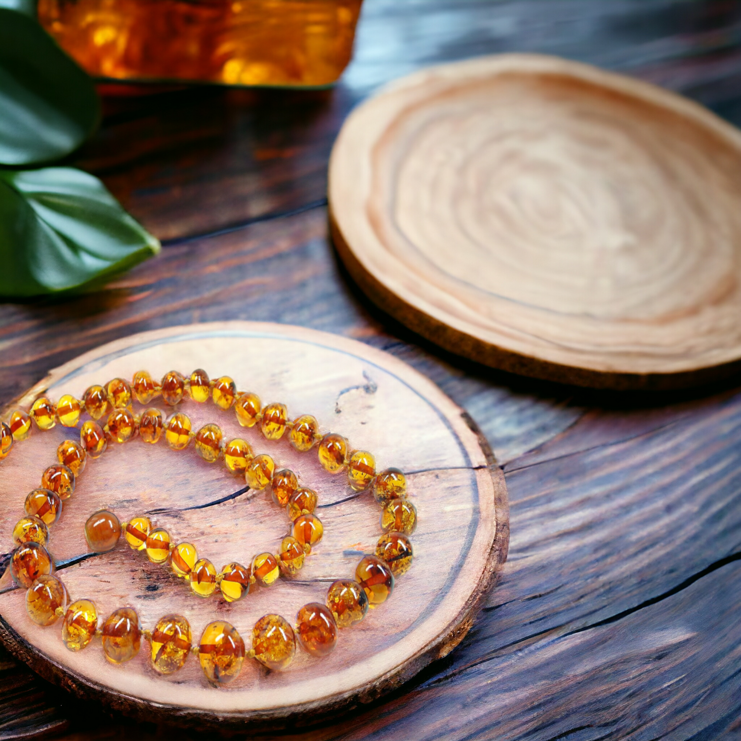 Binnie Beads Baby Amber Necklace - Cognac