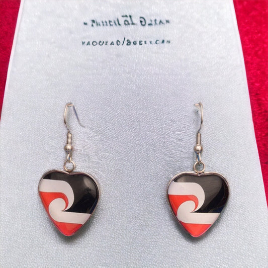 Tino Rangatiratanga Flag Heart Drop Earrings