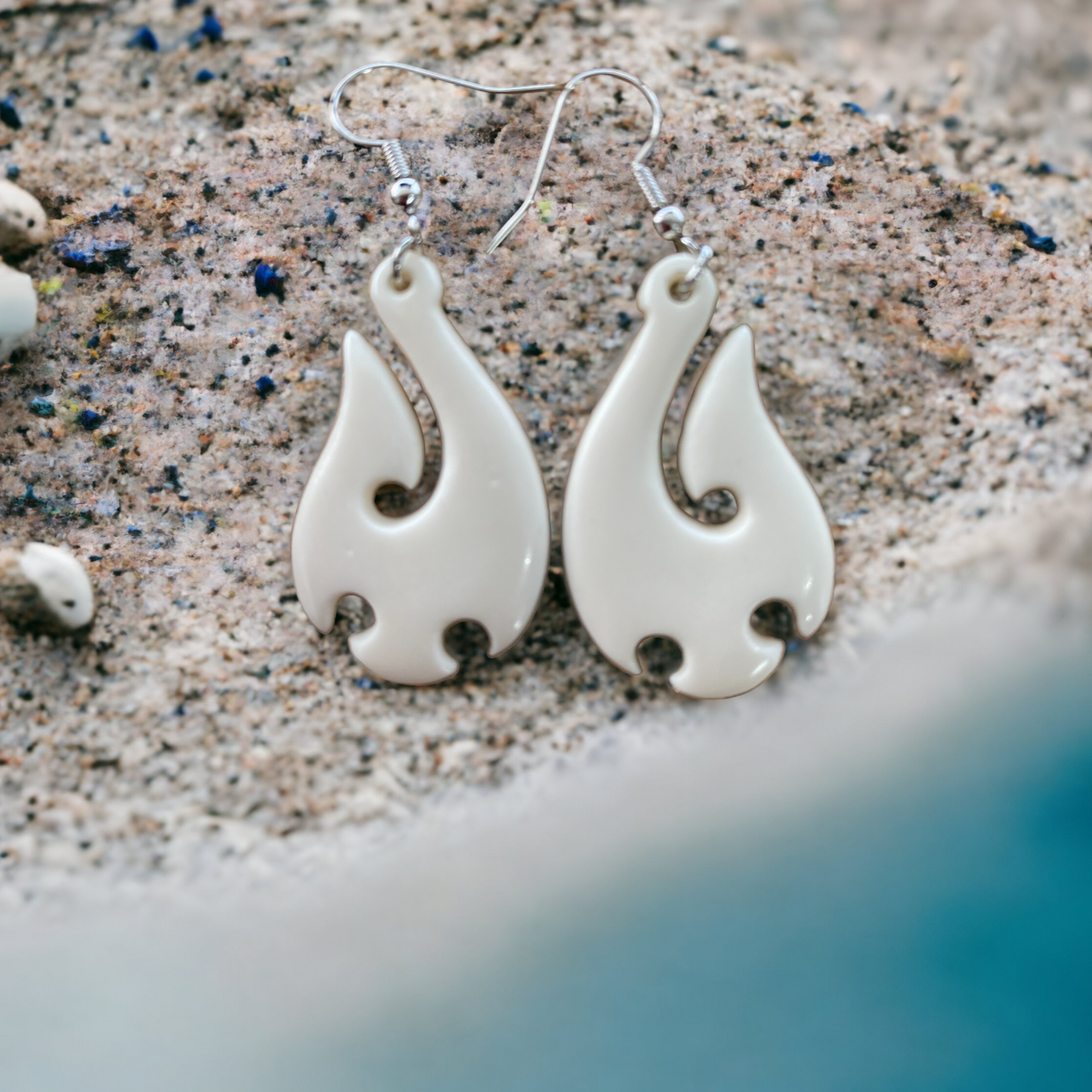 Bone Hei Matau (Fish Hook) Earrings