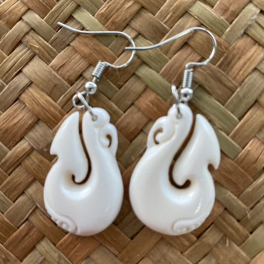 Manaia Bone Hook Earrings 