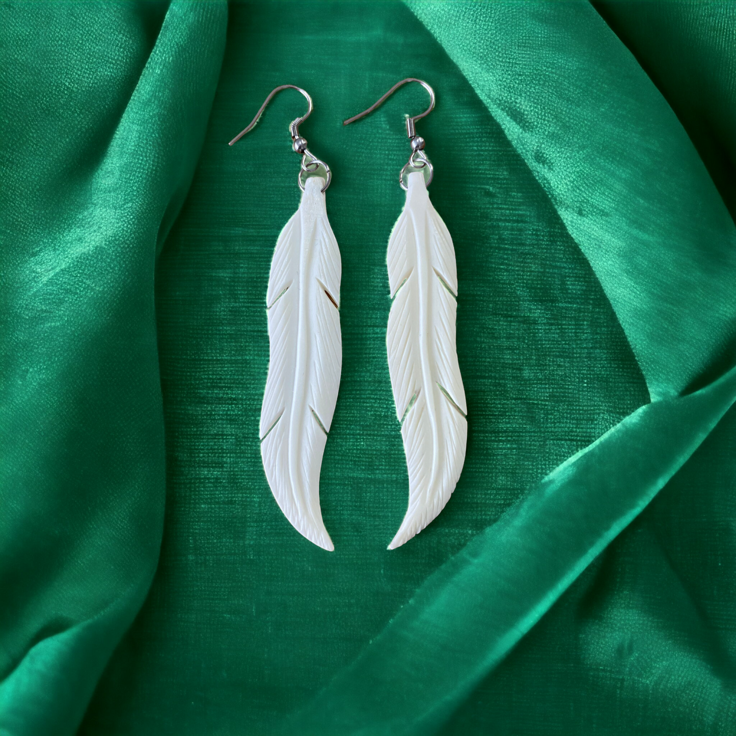 Bone Huia Earrings (Large)