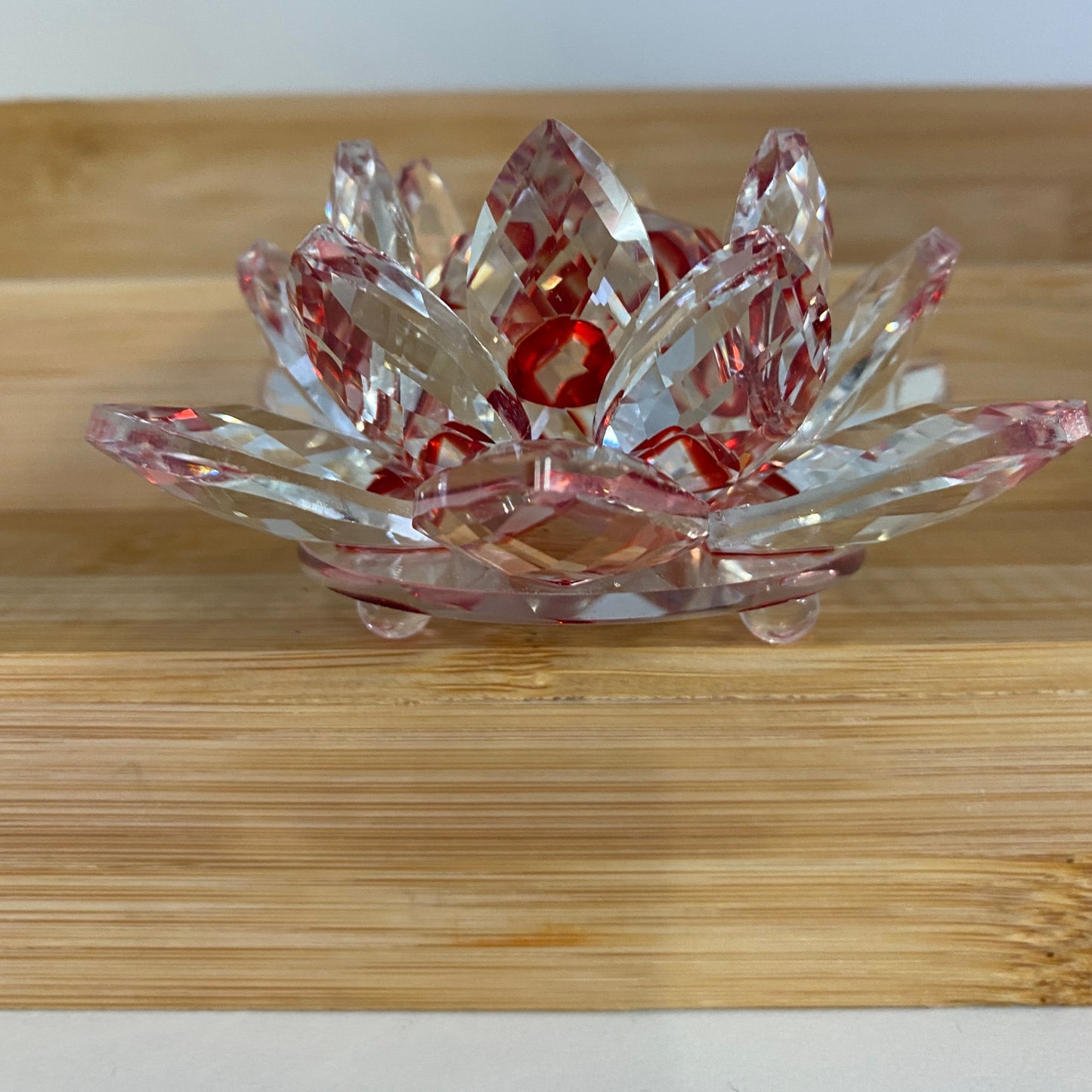 Feng Shui Crystal Lotus Flower - Red