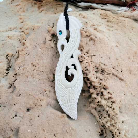 Bone Manaia Hook Pendant