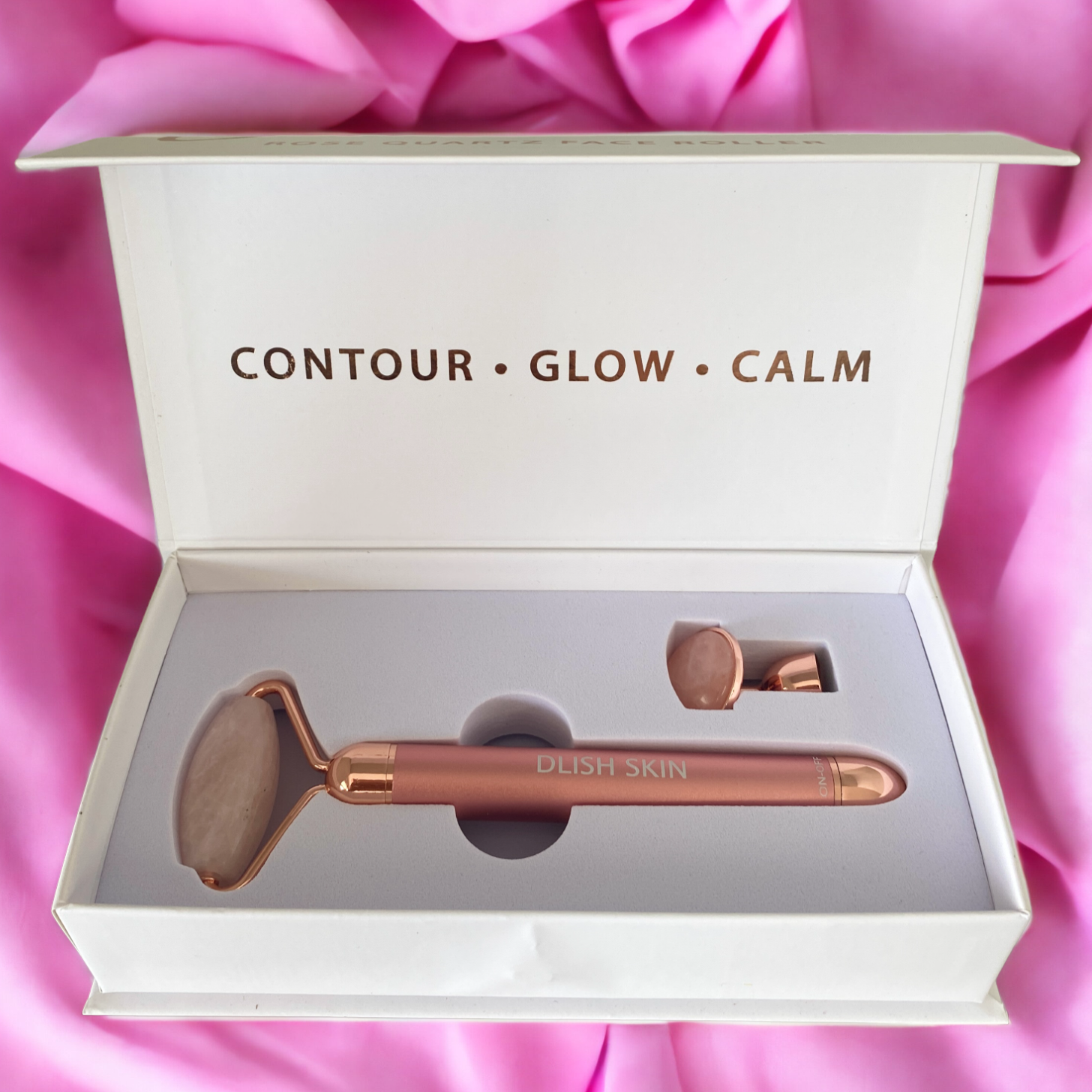 D-Lish Vibrating Rose Quartz Lift & Contour Face Roller
