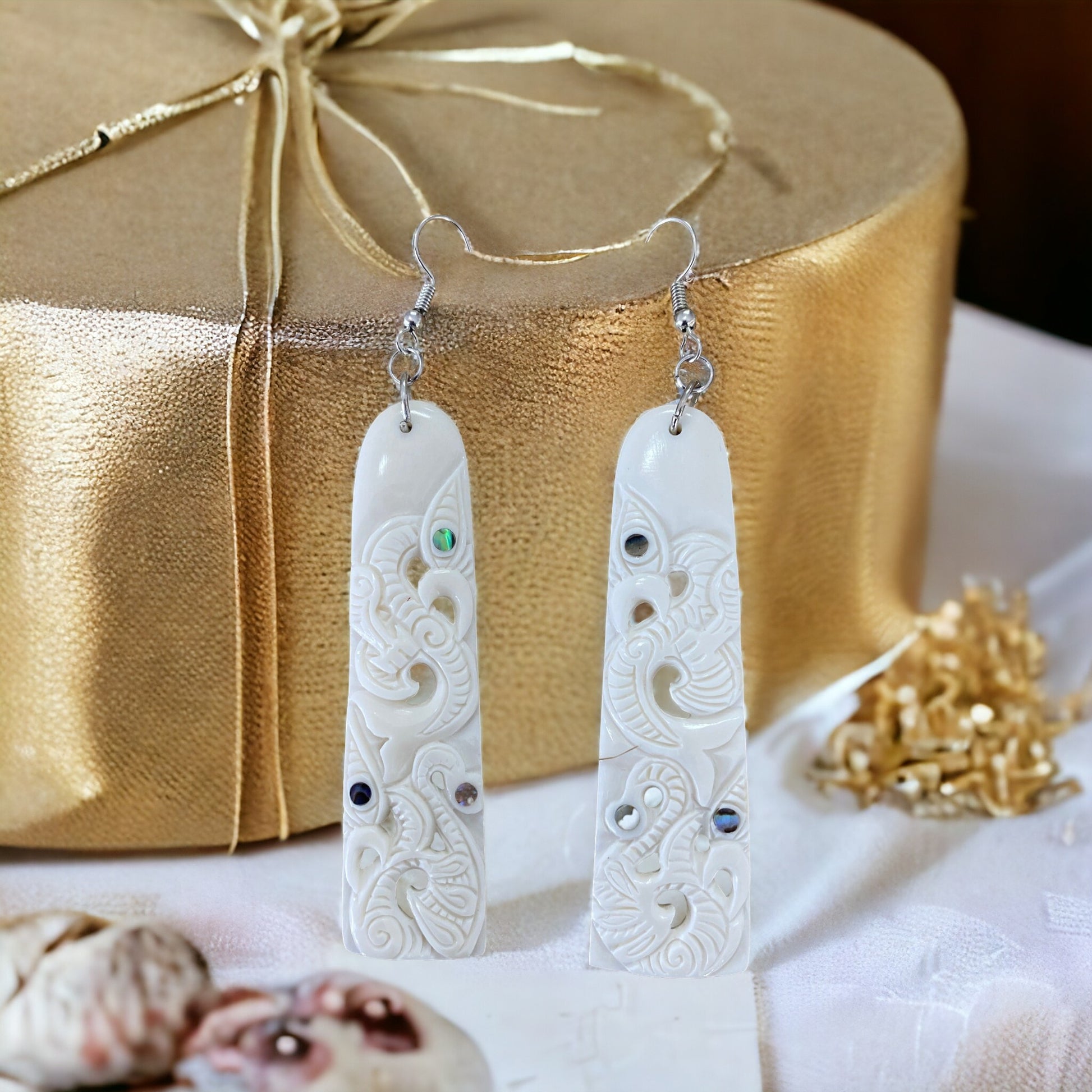 Bone Triple Manaia Earrings