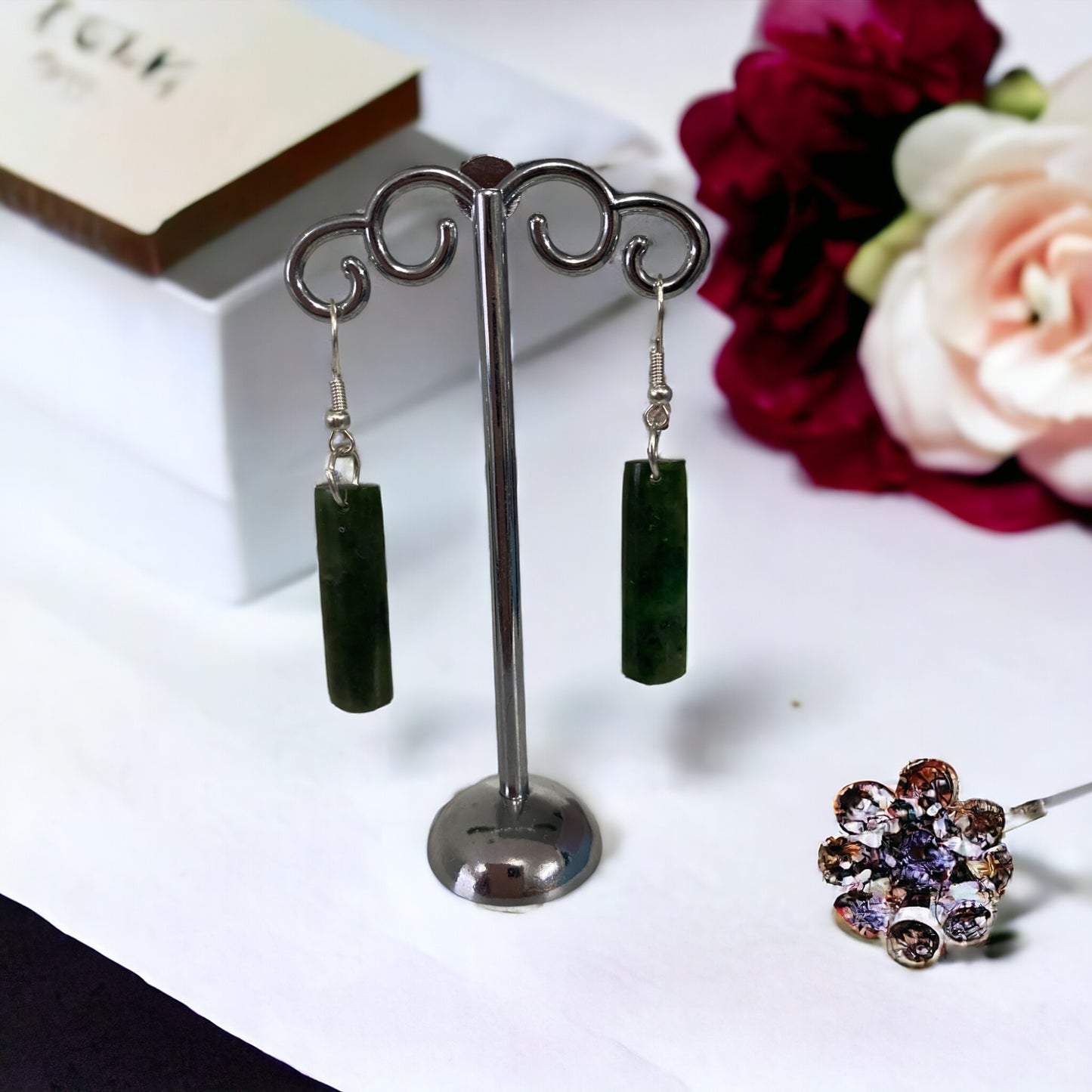 Greenstone / Pounamu Toki Earrings 30mm