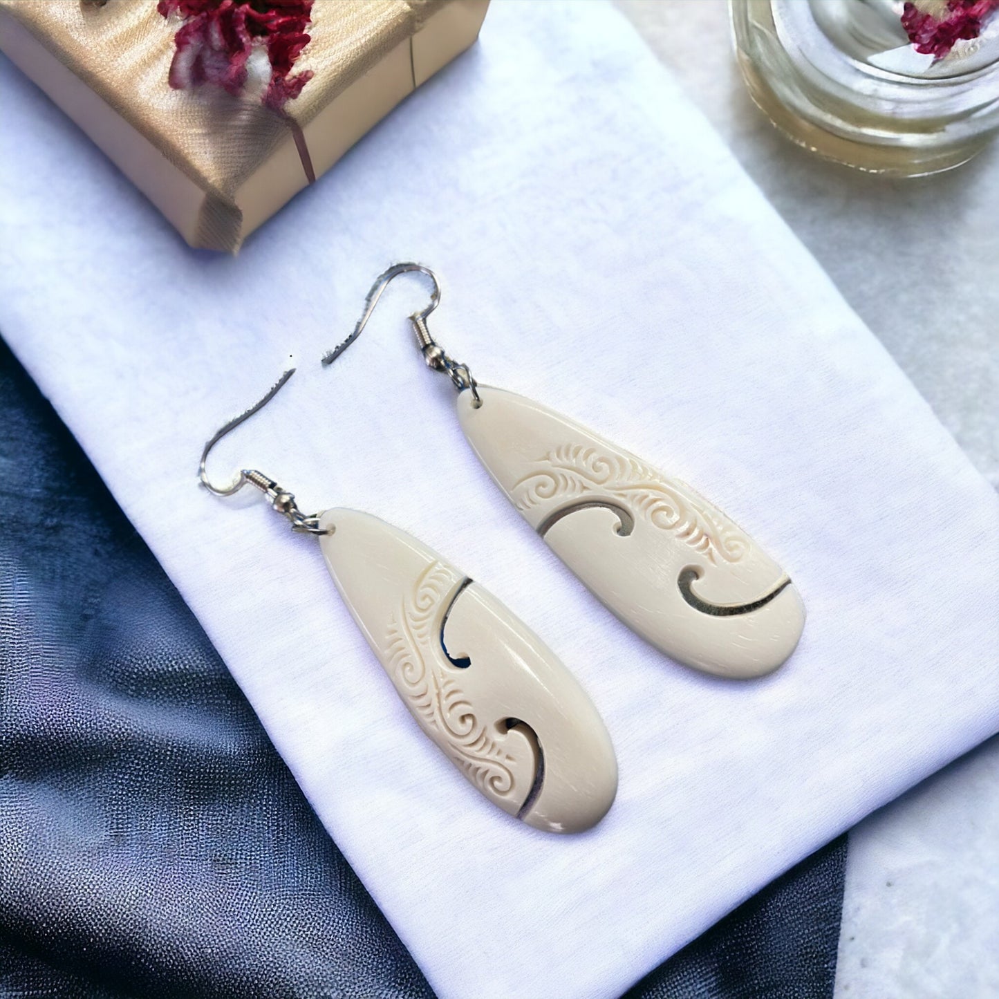 Bone Roimata (Drop) Earrings