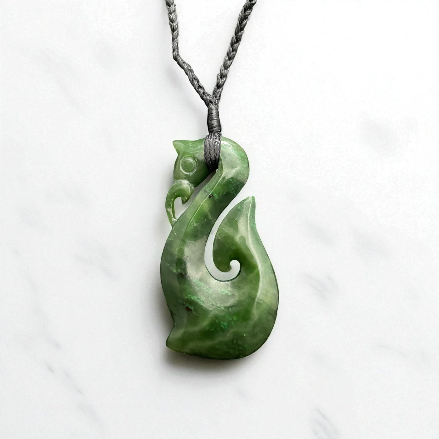 NZ Greenstone (Pounamu) Manaia Hei Matau Pendant