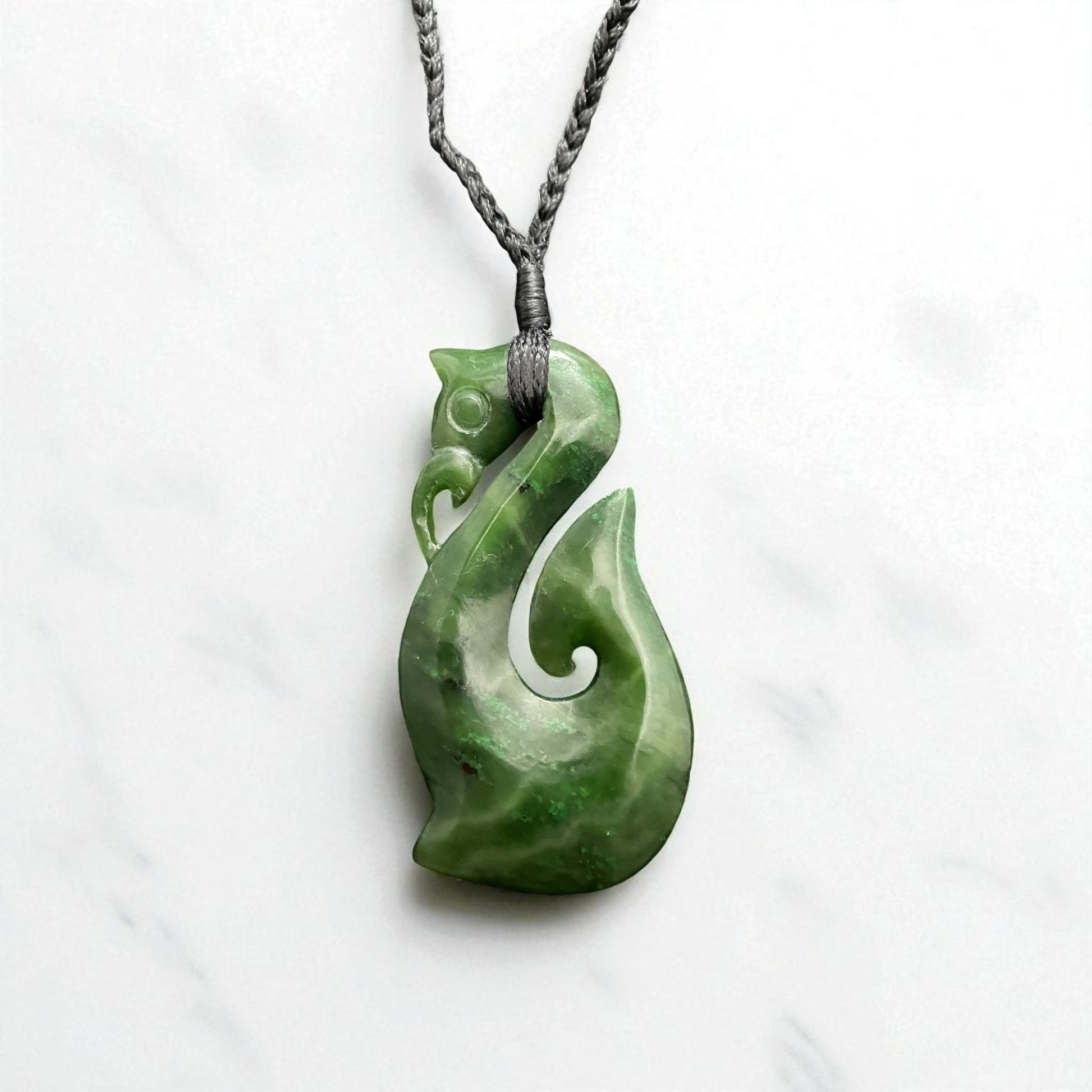 NZ Greenstone (Pounamu) Manaia Hei Matau Pendant