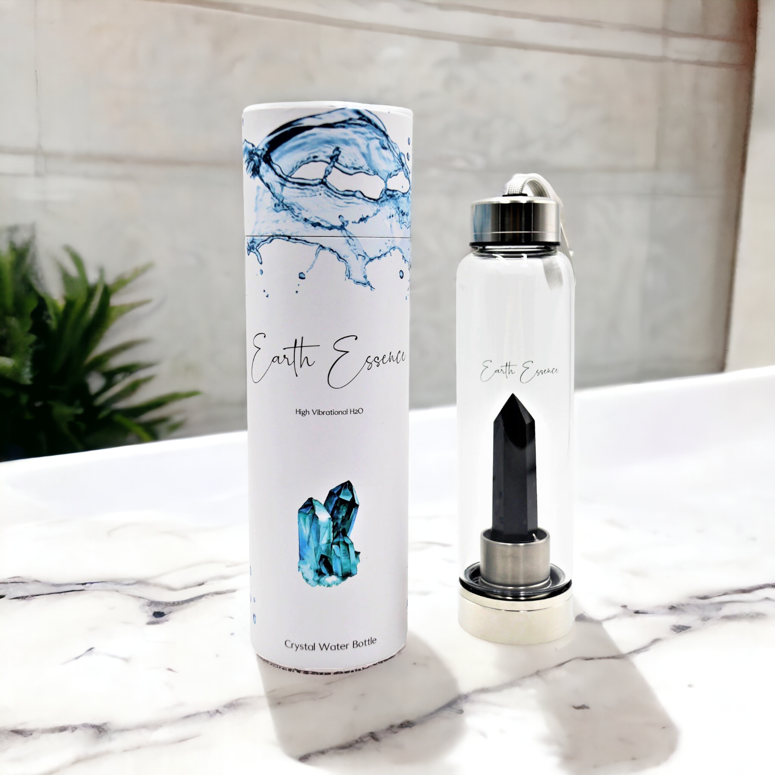 Crystal Point Water Bottle - Obsidian