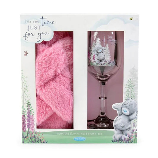 Me to You Slippers & Wine Glass Set