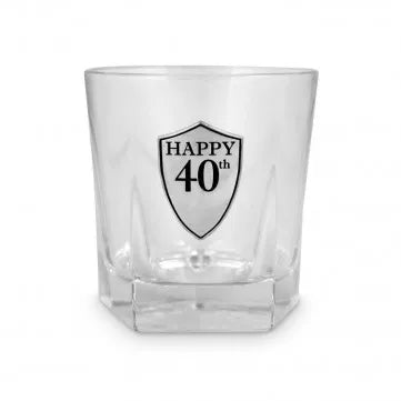 40th whiskey glass