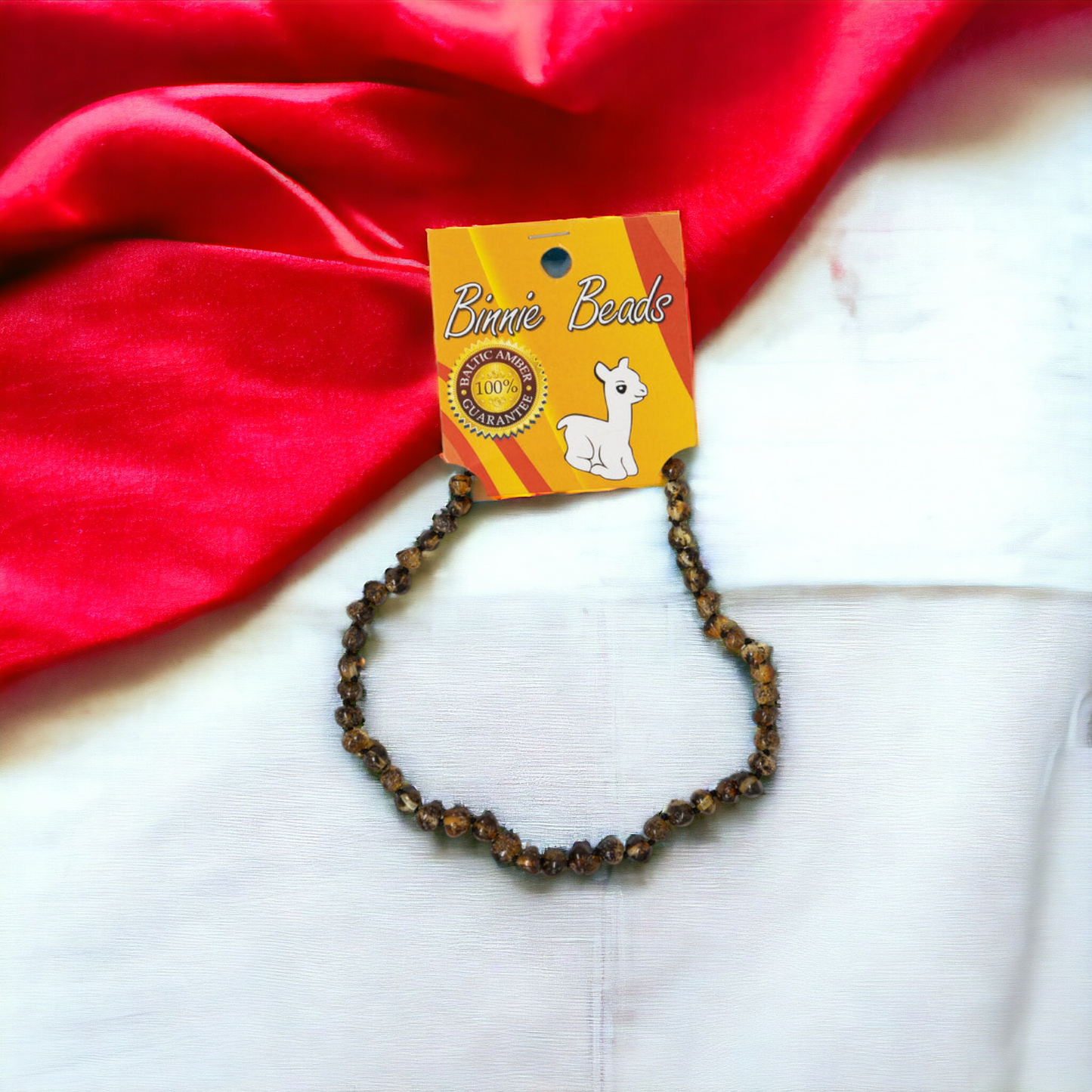 Binnie Beads Baby Amber Necklace - Black & Green