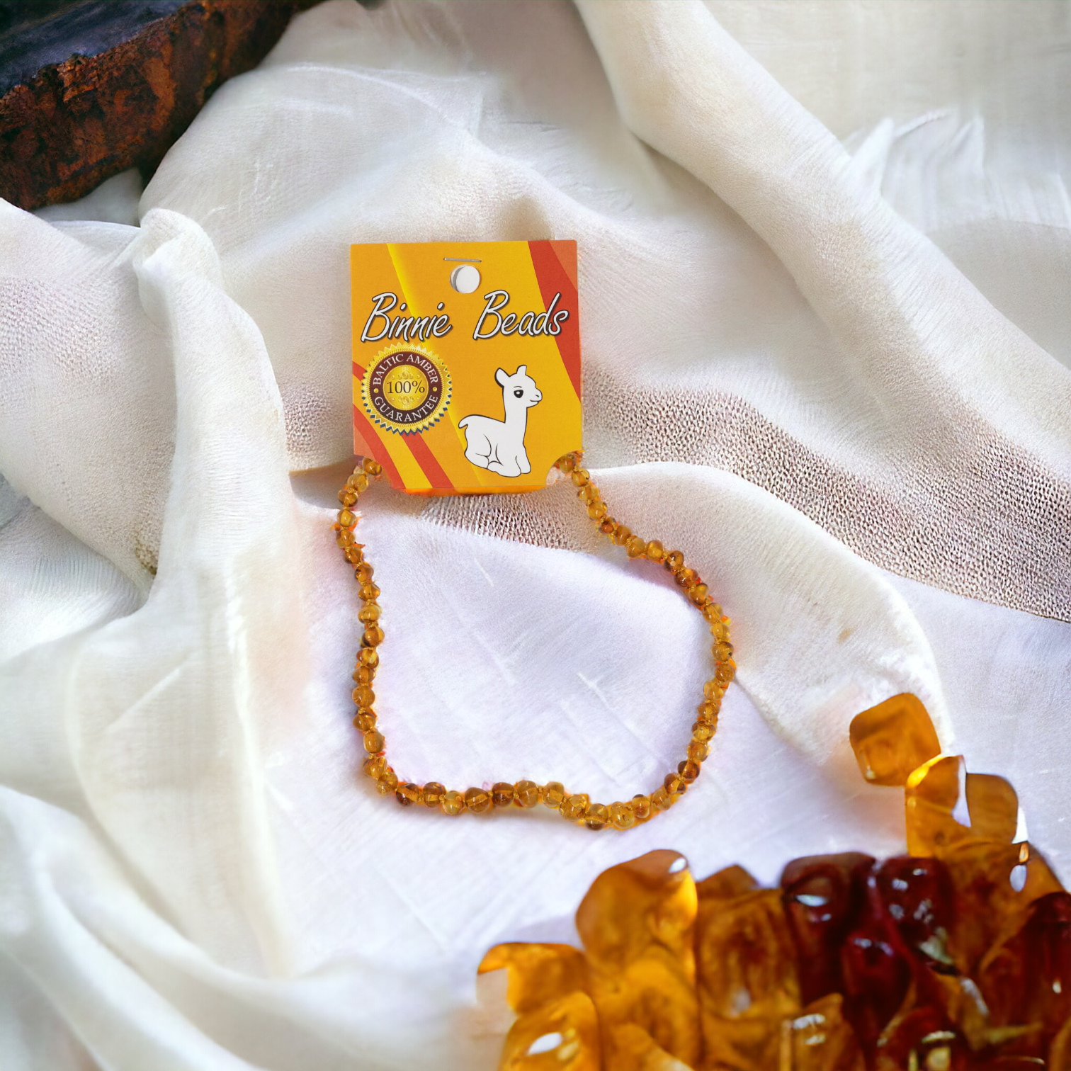 Binnie Beads Baby Amber Necklace - Honey