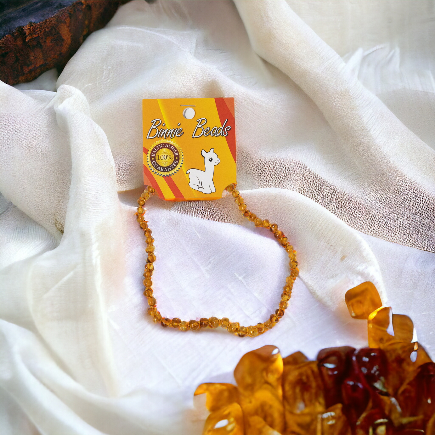 Binnie Beads Baby Amber Necklace - Honey