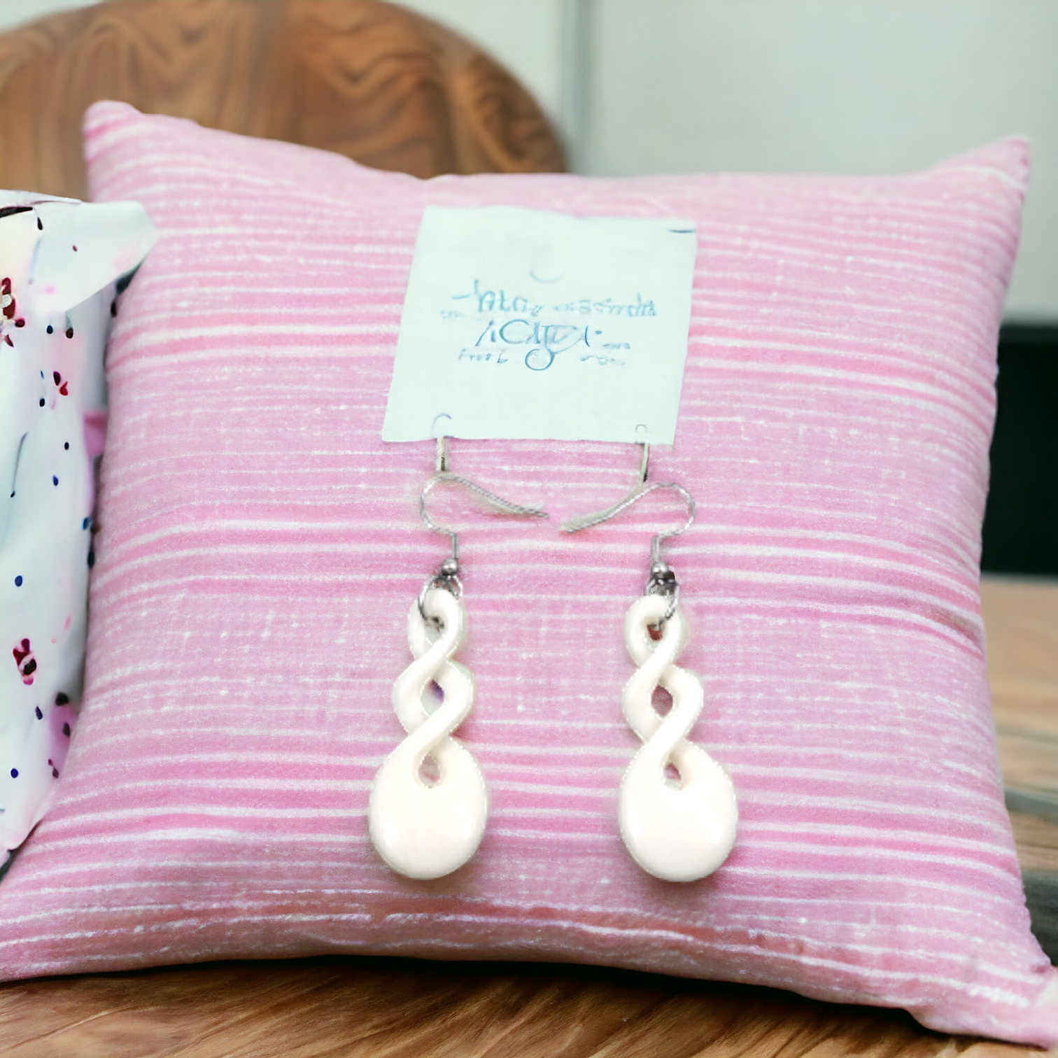 Bone Double Pikorua (Twist) Earrings