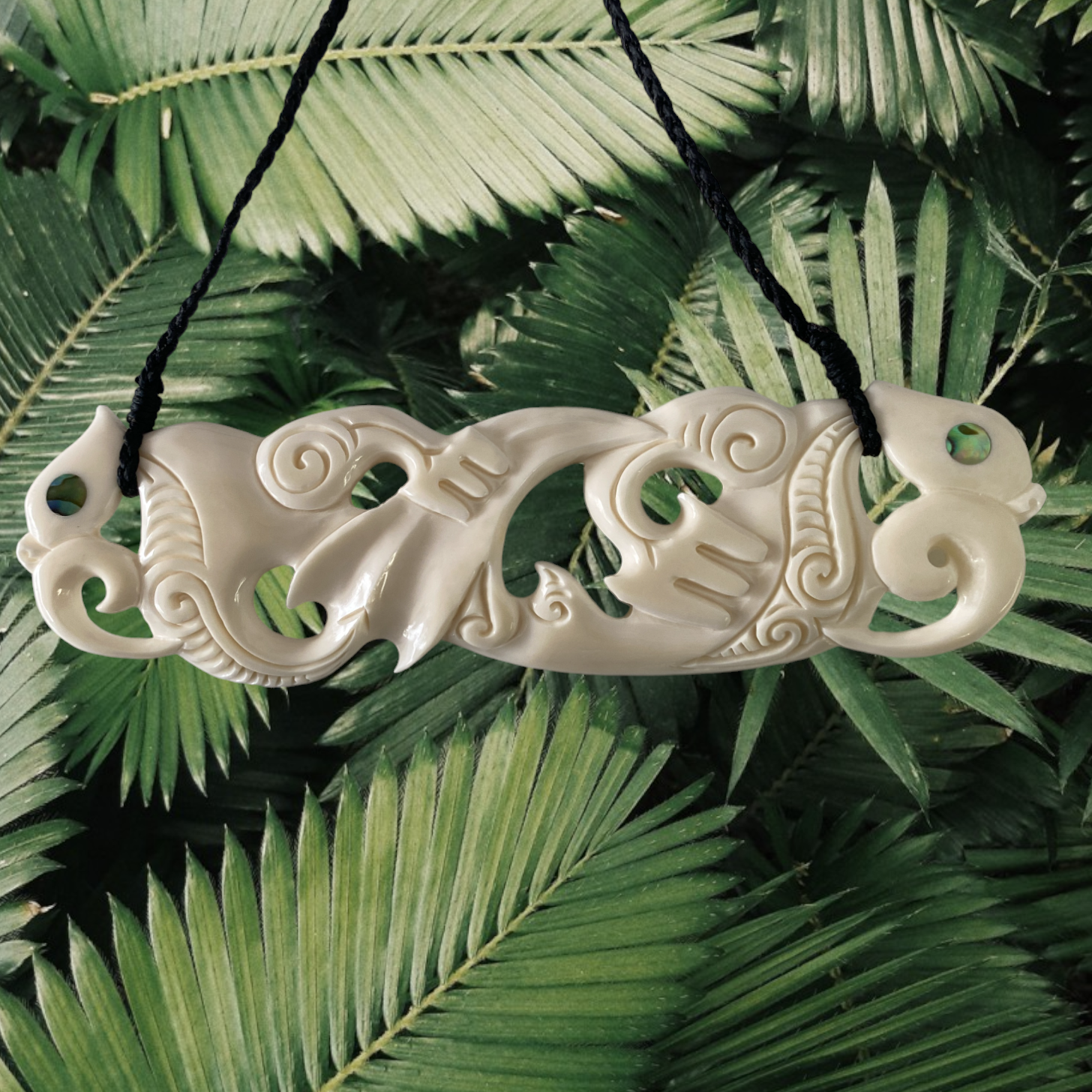 Bone Double Manaia Necklace XL 