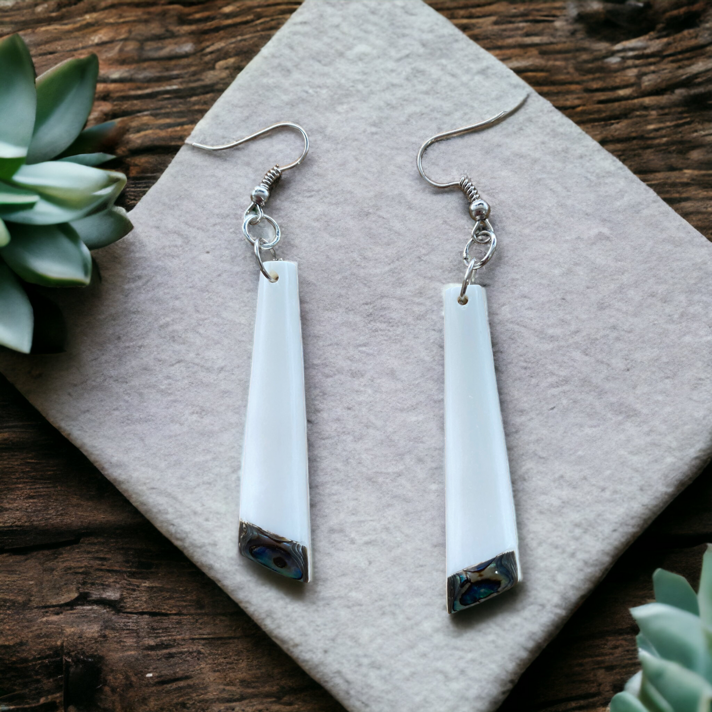Bone & Paua Shell Toki Earrings